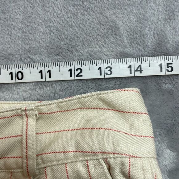 Banana Republic Outlet Wide Leg Trouser Jeans Womens 6 Ivory Pink Stripe Hi Rise - Picture 6 of 8